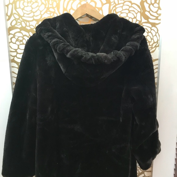 Marvin Richards Long Brown Faux Fur Coat Jacket - Picture 4 of 8